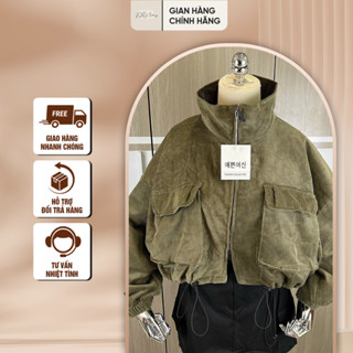 Áo Khoác Nữ Nhung Gân ToBi Jean - Áo Khoác Nữ Len Gân Nhung Tăm Túi Hộp Tay Phụng Bó Siêu Ấm Áp, Thời Trang Trẻ