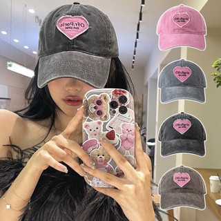 Mũ nón lưỡi trai Denim trái tim PARIS kiểu dáng Hàn Quốc Hot Trend 2024