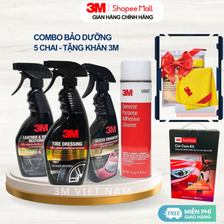 [Tặng Khăn cao cấp 3M 50400 ] Bộ 5 sản phẩm DIY 3M™  chăm sóc xe hơi chuyên dụng