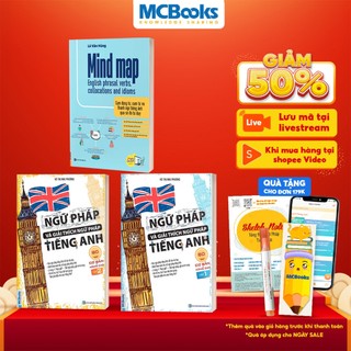 Sách - Combo Ngữ Pháp Và Giải Thích Ngữ Pháp Tiếng Anh 80/20 (Tập 1 + Tập 2) và MindMap Cụm động từ tiếng Anh MCBooks