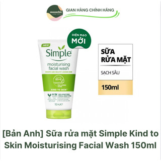 [Bản Anh] Sữa rửa mặt dưỡng ẩm Simple Kind to Skin Moisturising Facial Wash 150ml