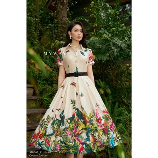 Đầm Công Sở Nữ MY WAY Họa Tiết Hoa Kèm Đai Sang Trọng 9MD02231