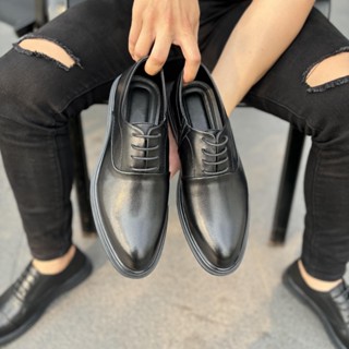 Giày Tây Da Bò Nam Công Sở Cao Cấp Da Thật Tăng Chiều Cao 4cm Sang Trọng Lịch Sự AV2042
