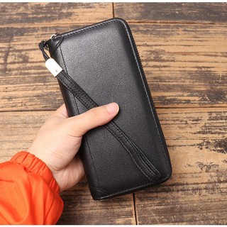 Ví dài cầm tay nam cao cấp da bò thật v87, ví cầm tay, bóp cầm tay full hộp đựng cao cấp dáng dài thời trang sang trọng