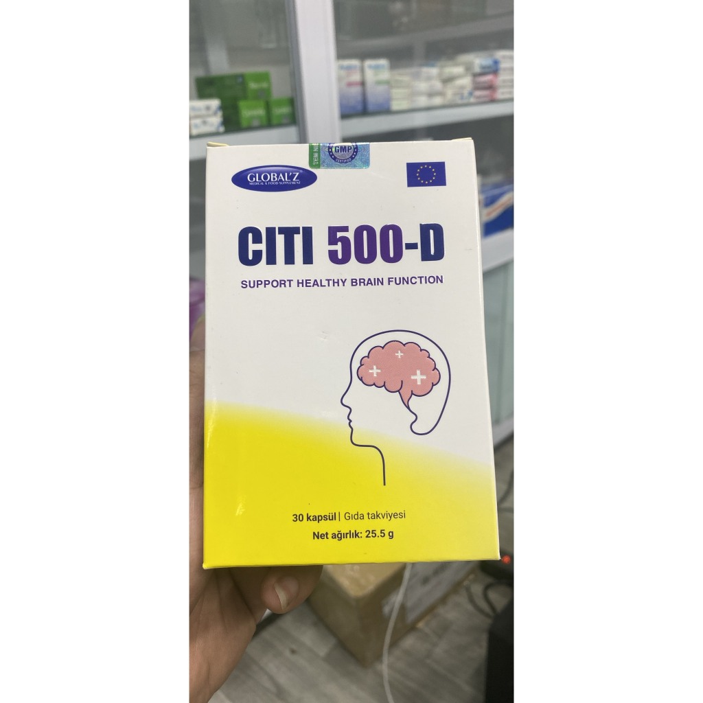 CITI 500 D Viên Uống Bổ Não, Giảm Các Triệu Chứng Đau Đầu, Hoa Mắt Chóng Mặt, Suy Giảm Trí Nhớ