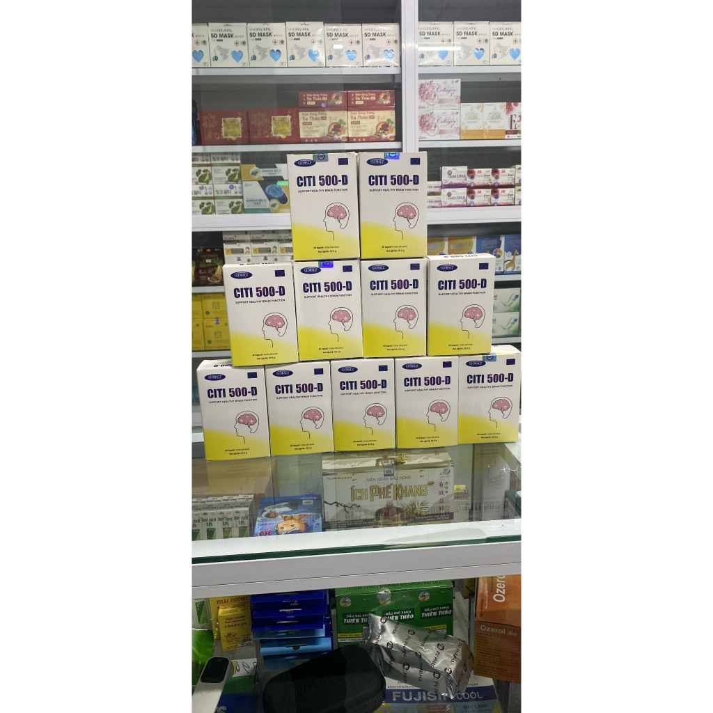 CITI 500 D Viên Uống Bổ Não, Giảm Các Triệu Chứng Đau Đầu, Hoa Mắt Chóng Mặt, Suy Giảm Trí Nhớ