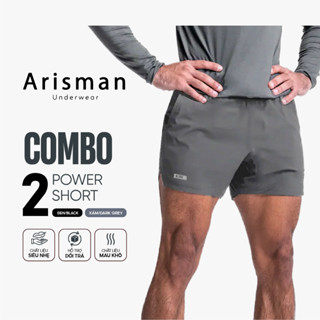  Quần Thể Thao Nam ARISMAN Cạp Chun Combo 2 Quần Power Short Tập Gym Chạy Bộ Thoải Mái 