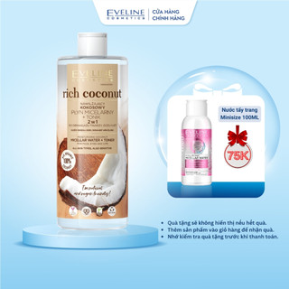 Nước Tẩy Trang Eveline Rich Coconut Dưỡng Ẩm Tinh Dầu Dừa 2 Tác Động 500ML