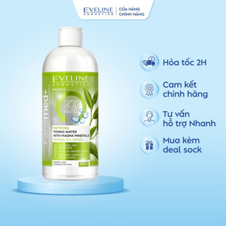 Nước Hoa Hồng Eveline Facemed+ Magma Chiết Xuất Trà Xanh Cấp Ẩm và Kháng Khuẩn Cho Da 400ML