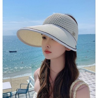 Mũ Cói Chống Nắng Vành Rộng Hở Chóp Thoáng Khí Thời Trang Mùa Hè Cho Nữ