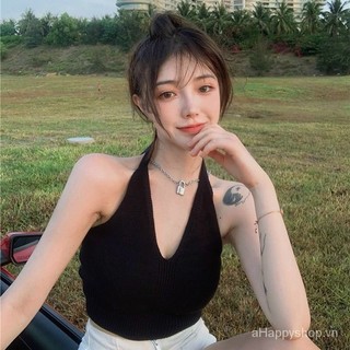 Áo yếm croptop nữ cột dây hở lưng trễ vai ôm kiểu trắng đen bigsize xinh VANISA Y23