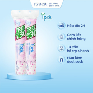 Combo 2 Bông Tẩy Trang Ipek Chính Hãng Thổ Nhĩ Kỳ Không Xơ Bông Chất Liệu Cotton 150 Miếng