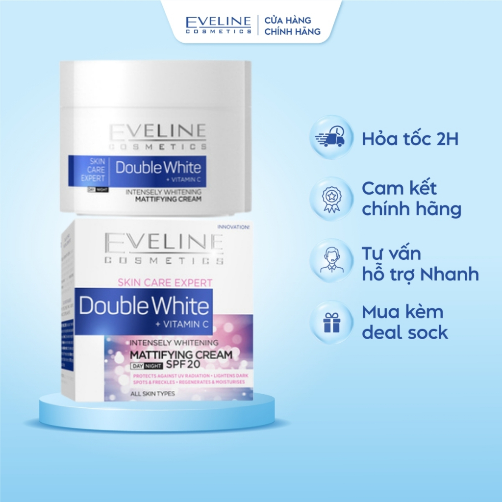 Kem dưỡng Eveline trắng gấp đôi Vitamin C ngày + đêm 50ML