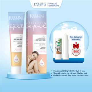 Kem tẩy lông Eveline Sensitiv Epil làm dịu chiết xuất hoa hồng cho da nhạy cảm 125ML