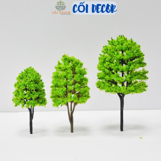Mô hình cây xanh lá nhạt tán tròn trang trí cảnh quan sân vườn, tiểu cảnh, bon sai DIY