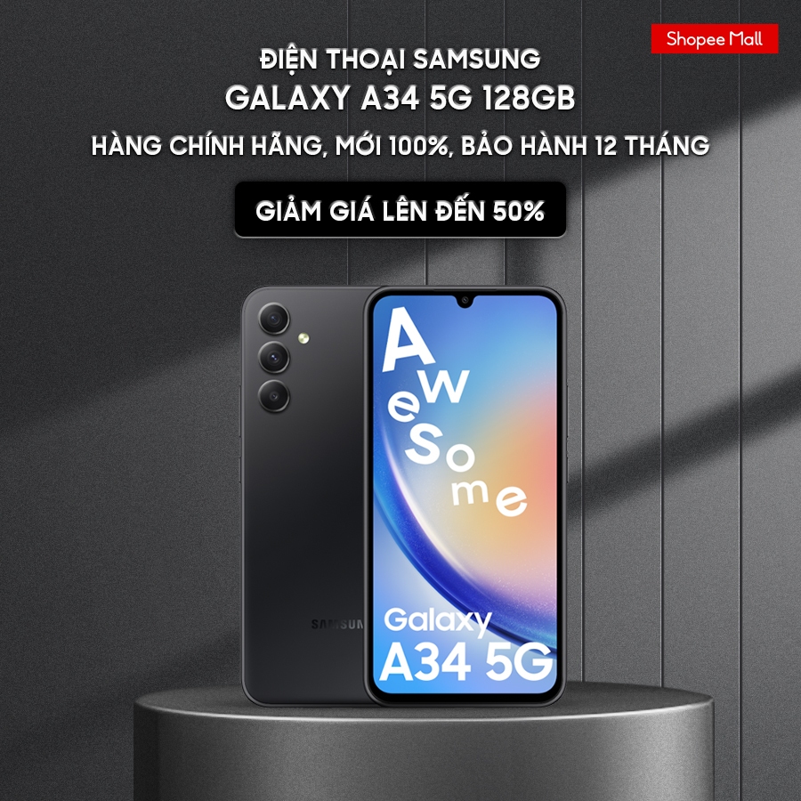 Điện thoại Samsung Galaxy A34 5G 128GB - Đã kích hoạt bảo hành điện tử - Hàng chính hãng