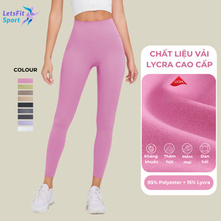 Quần Tập Gym Yoga Nữ Dài Cao Cấp Có Túi LETSFIT SPORT L01QL Quần Legging Nữ Tập Gym Yoga Cạp Cao