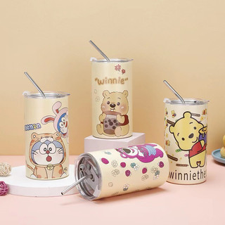 Ly giữ nhiệt hình trụ hoạt tiết hoạt hình 600ml