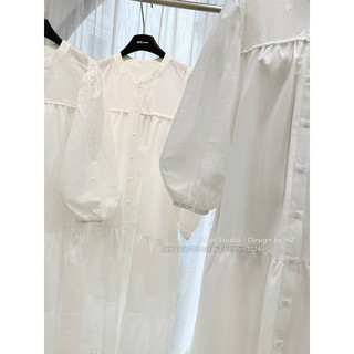 Váy maxi thô phối ren form dài rộng