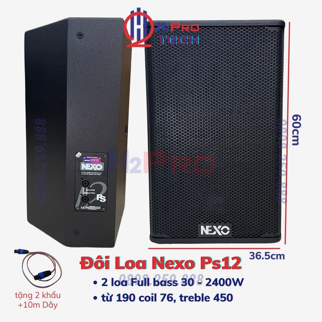 Đôi Loa Karaoke Bass 30 Nexo PS12 2400W Từ 190 Coil 76 - Treble 450 (Tặng Dây), Loa Full 30 Chất Âm Uy Lực - H2Pro Tech