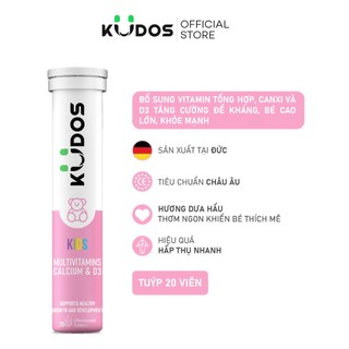 Viên sủi  KUDOS KIDS - Thực phẩm bảo vệ sức khỏe KUDOS KIDS MULTIVITAMINS PLUS CALCIUM & D3   (20 viên/ Tuýp)