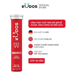 Viên sủi KUDOS IMMUNITY - Thực phẩm bảo vệ sức khỏe KUDOS IMMUNITY BOOST EXTRA STRENGTH (20 viên/tuýp)