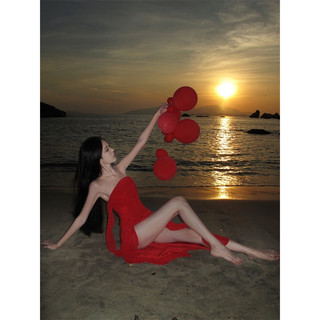 Đầm maxi tone đỏ sexy hebe's X124
