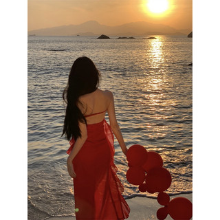 Đầm maxi tone đỏ sexy hebe's X124