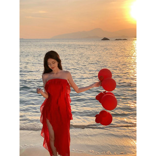 Đầm maxi tone đỏ sexy hebe's X124