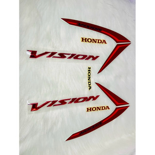 Bộ tem dán xe honda vision 2014 - 2019 trắng đỏ phiên bản đặc biệt