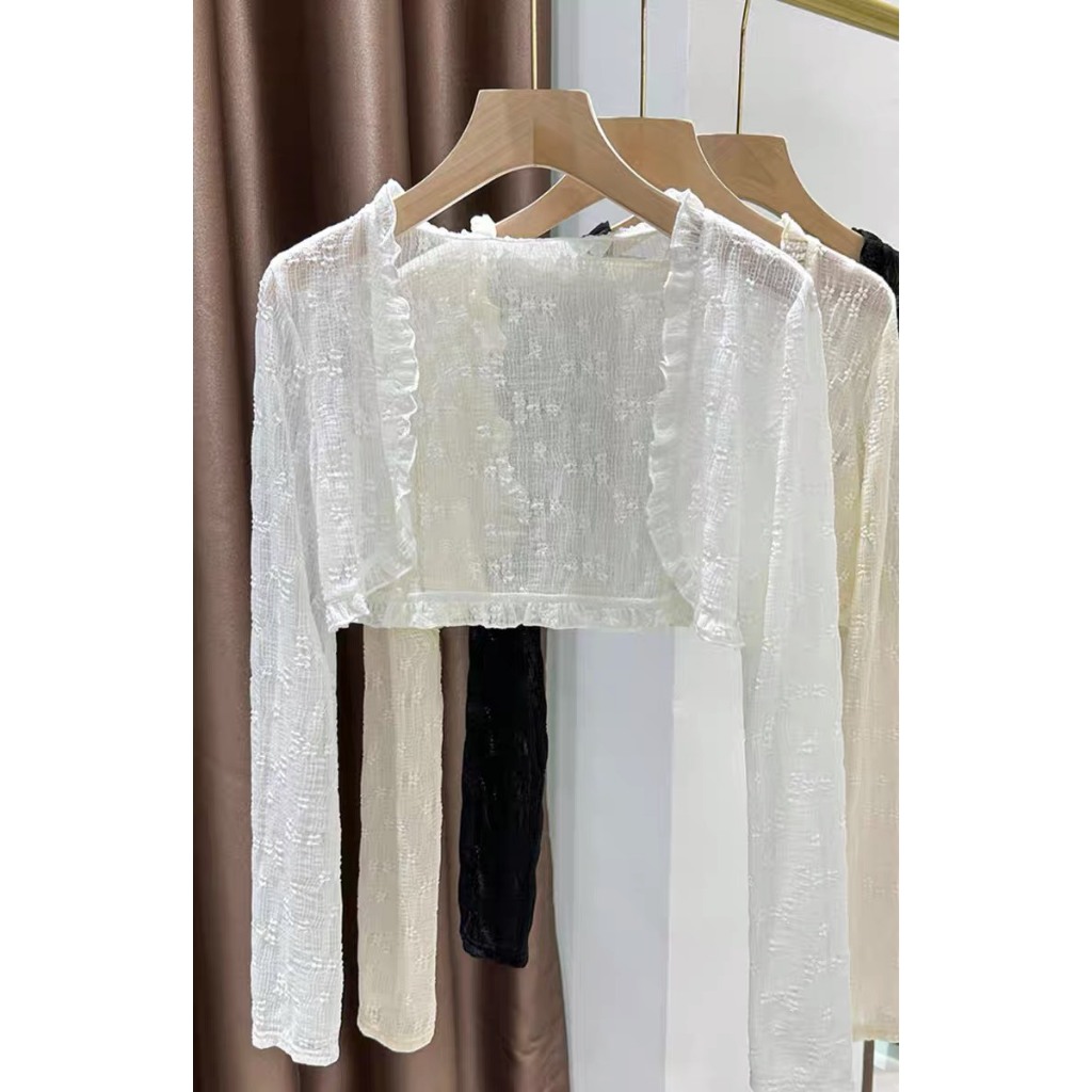 Áo cardigan mỏng dáng ngắn VIỀN BÈO phong cách nhẹ nhàng HA24-04 | BigBuy360 - bigbuy360.vn