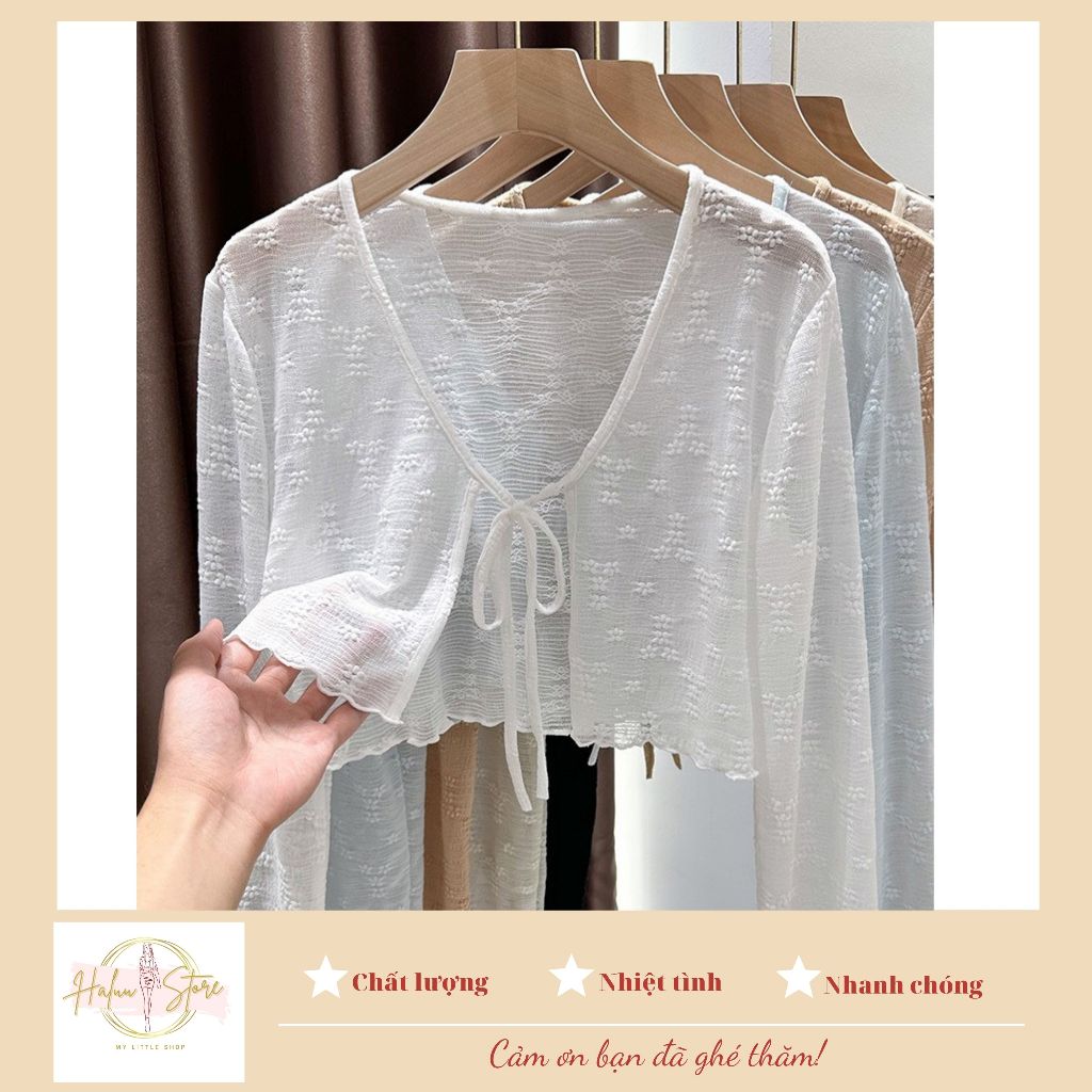 Áo cardigan mỏng dáng ngắn BUỘC DÂY phong cách nhẹ nhàng HA24-06