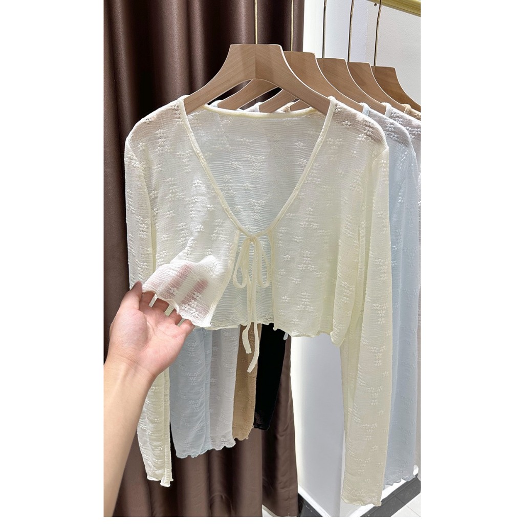 Áo cardigan mỏng dáng ngắn BUỘC DÂY phong cách nhẹ nhàng HA24-06 | BigBuy360 - bigbuy360.vn