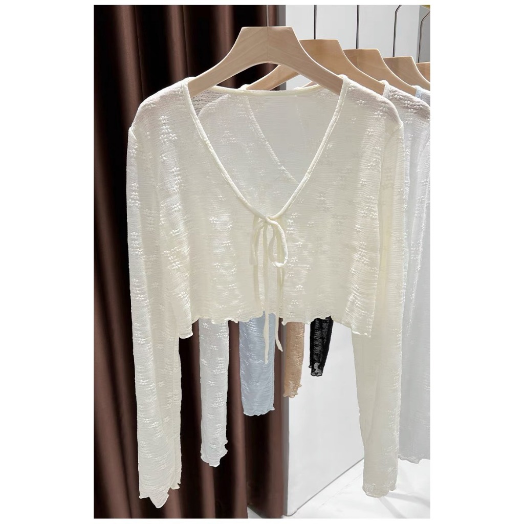 Áo cardigan mỏng dáng ngắn BUỘC DÂY phong cách nhẹ nhàng HA24-06 | BigBuy360 - bigbuy360.vn