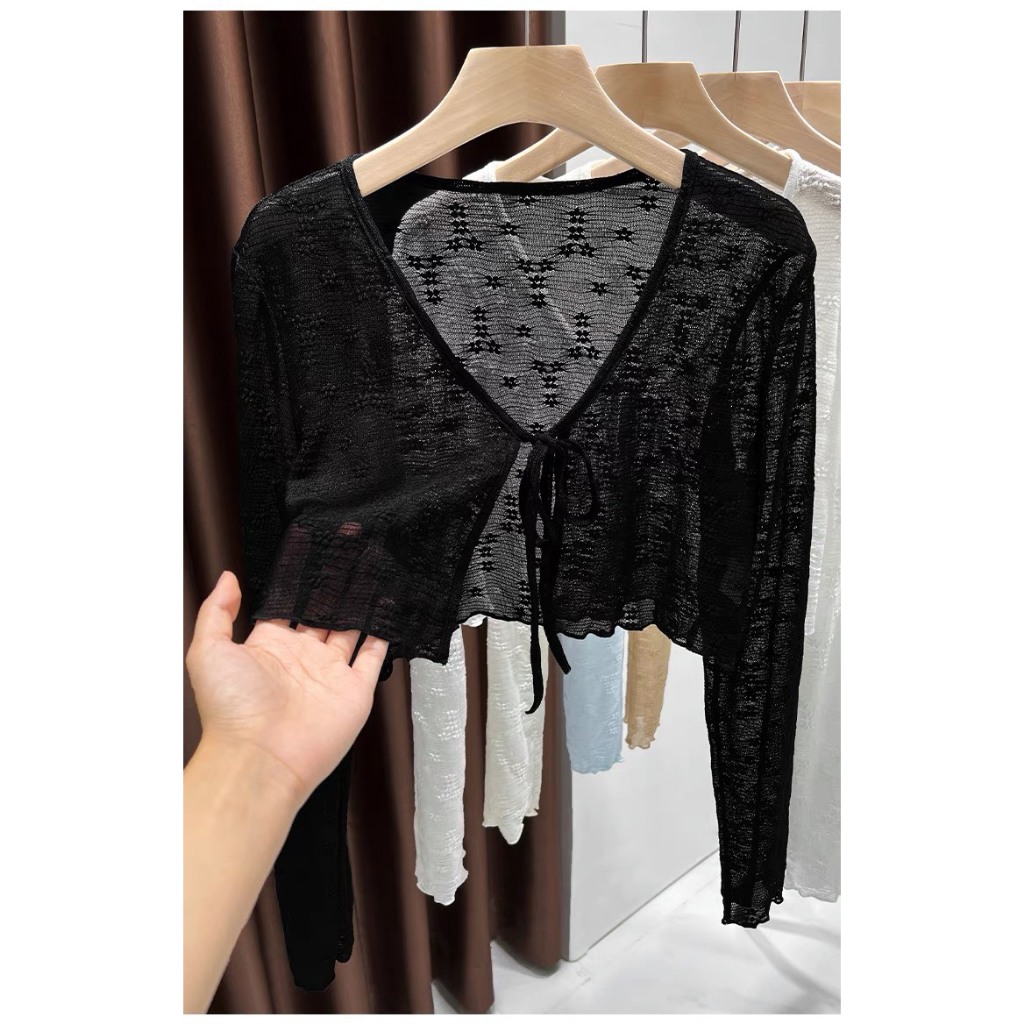 Áo cardigan mỏng dáng ngắn BUỘC DÂY phong cách nhẹ nhàng HA24-06 | BigBuy360 - bigbuy360.vn