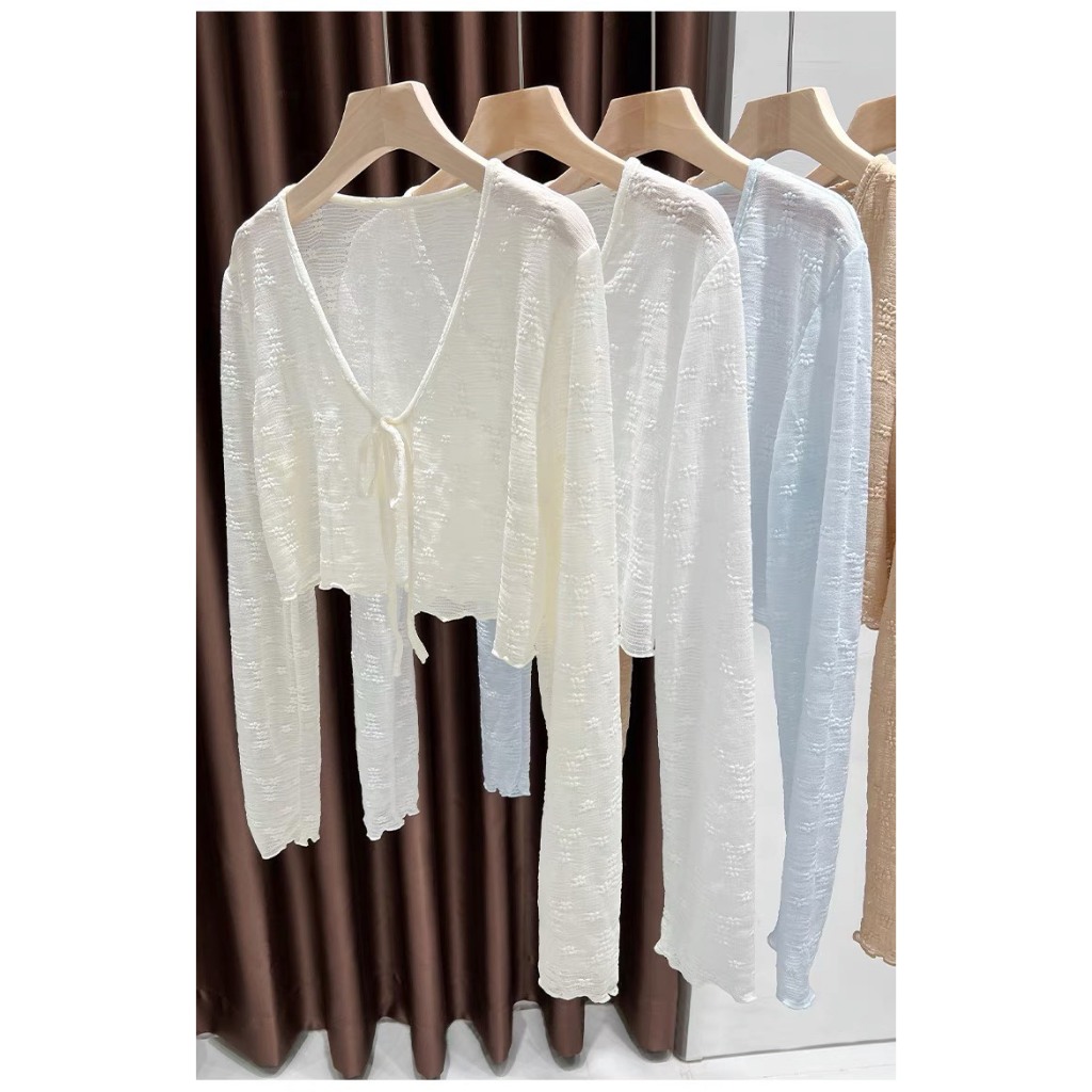 Áo cardigan mỏng dáng ngắn BUỘC DÂY phong cách nhẹ nhàng HA24-06 | BigBuy360 - bigbuy360.vn