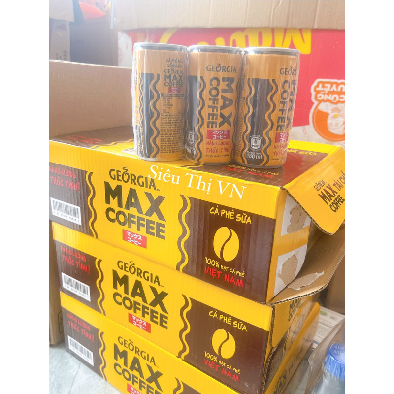 Thùng 12/24 lon Cà Phê Sữa Uống Liền Georgia Max Coffee 180ml