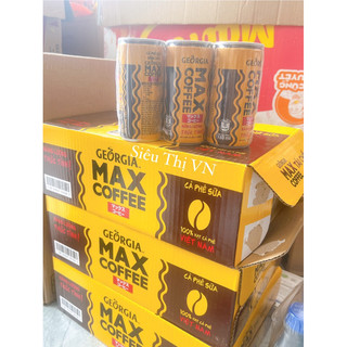 Thùng 24 lon cà phê sữa uống liền georgia max coffee 180ml