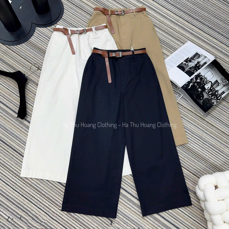 QUẦN KAKI ỐNG RỘNG DÁNG LỠBẢN CẠP CAO SIÊU HÁCH DÁNG MÃ 299 | BigBuy360 - bigbuy360.vn