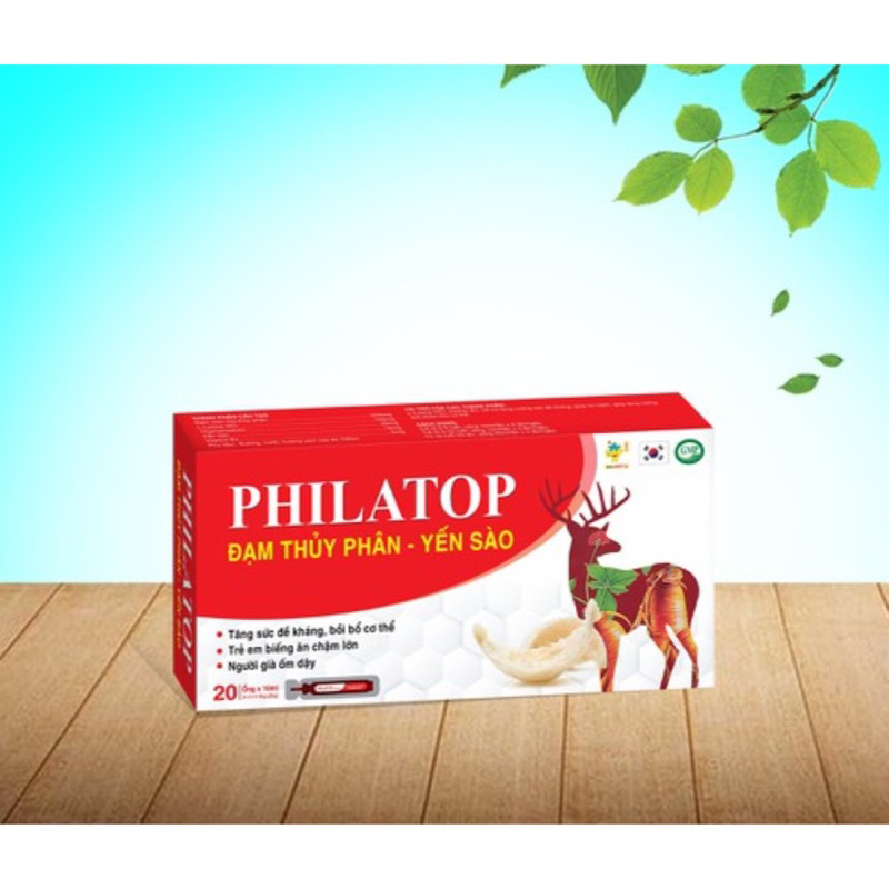 Philatop  Đạm Thủy Phân Yến Sào cao cấp tăng sức kháng giúp ăn ngon ngủ tốt - Hộp 20 Ống x 10 ml