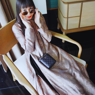 Lụa may áo dài - SILK – hoa văn thọ dơi màu tím nhạt – TR11