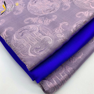 Lụa may áo dài - SILK – hoa văn thọ dơi màu tím nhạt – TR11