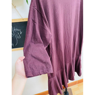 [FREESIZE, BIGSIZE] Đầm Thun Hàn Quốc, Đuôi Cá, Màu Đỏ Mận,  2hand