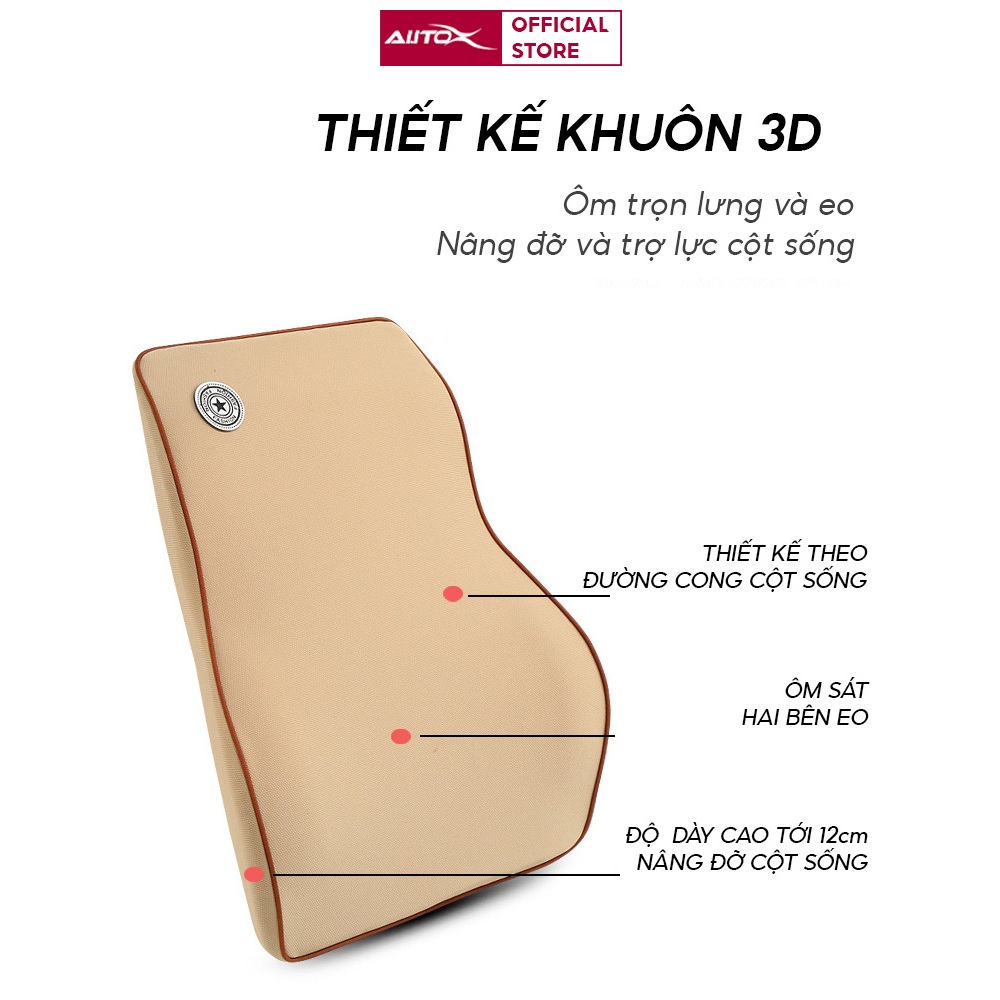 Gối tựa đầu ô tô cao su non AutoX êm mềm thoải mái giảm đau mỏi cổ vai gáy | BigBuy360 - bigbuy360.vn