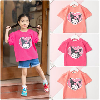 Áo thun cotton in Kuromi cho bé gái size 2-16 (11-50kg). Áo ngắn tay bé gái kuromi.Kuromi
