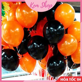 Set 50 bóng tròn mix màu cam và đen trang trí Halloween - K206