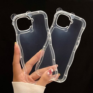 Ốp lưng tai gấu viền mây trong suốt