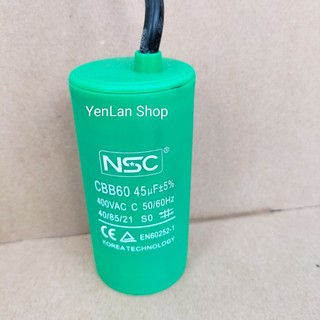 Tụ điện 45uF CBB60 - NSC dùng cho dộng cơ xoay chiều 1 pha