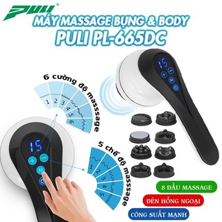  Máy massage bụng cầm tay 8 đầu pin sạc Puli PL-665DC