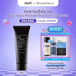 Kem dưỡng da Dear, Klairs Midnight Blue Calming Cream 60g